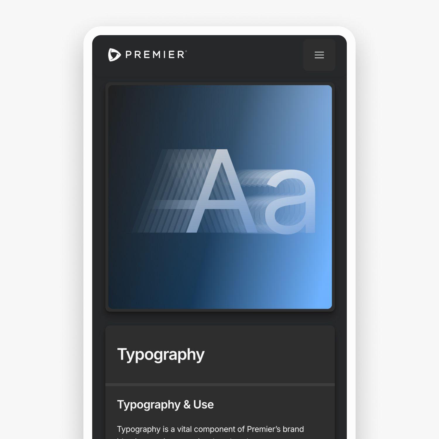 Premier Design System Website Mobile