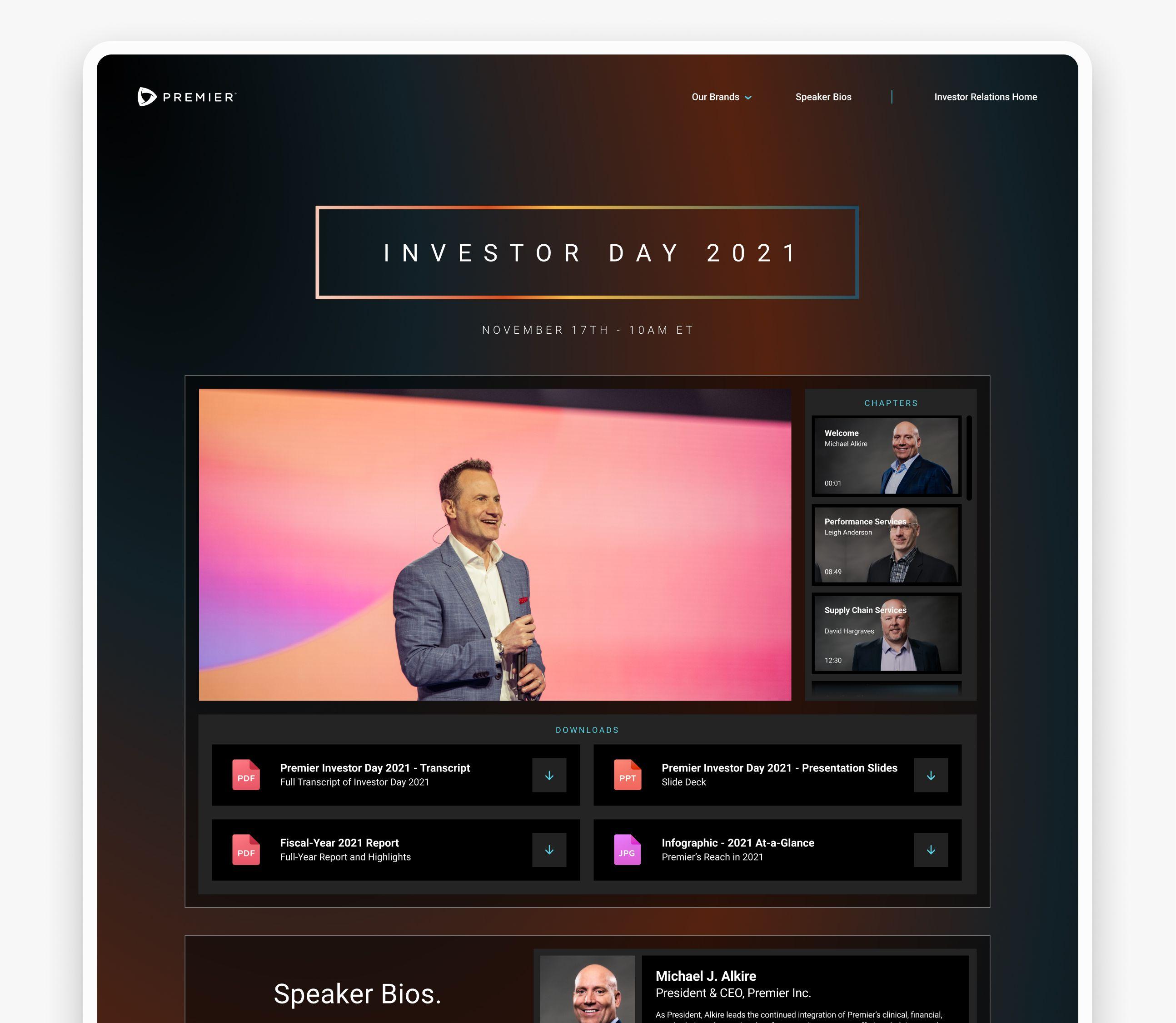Investor Day Website Event