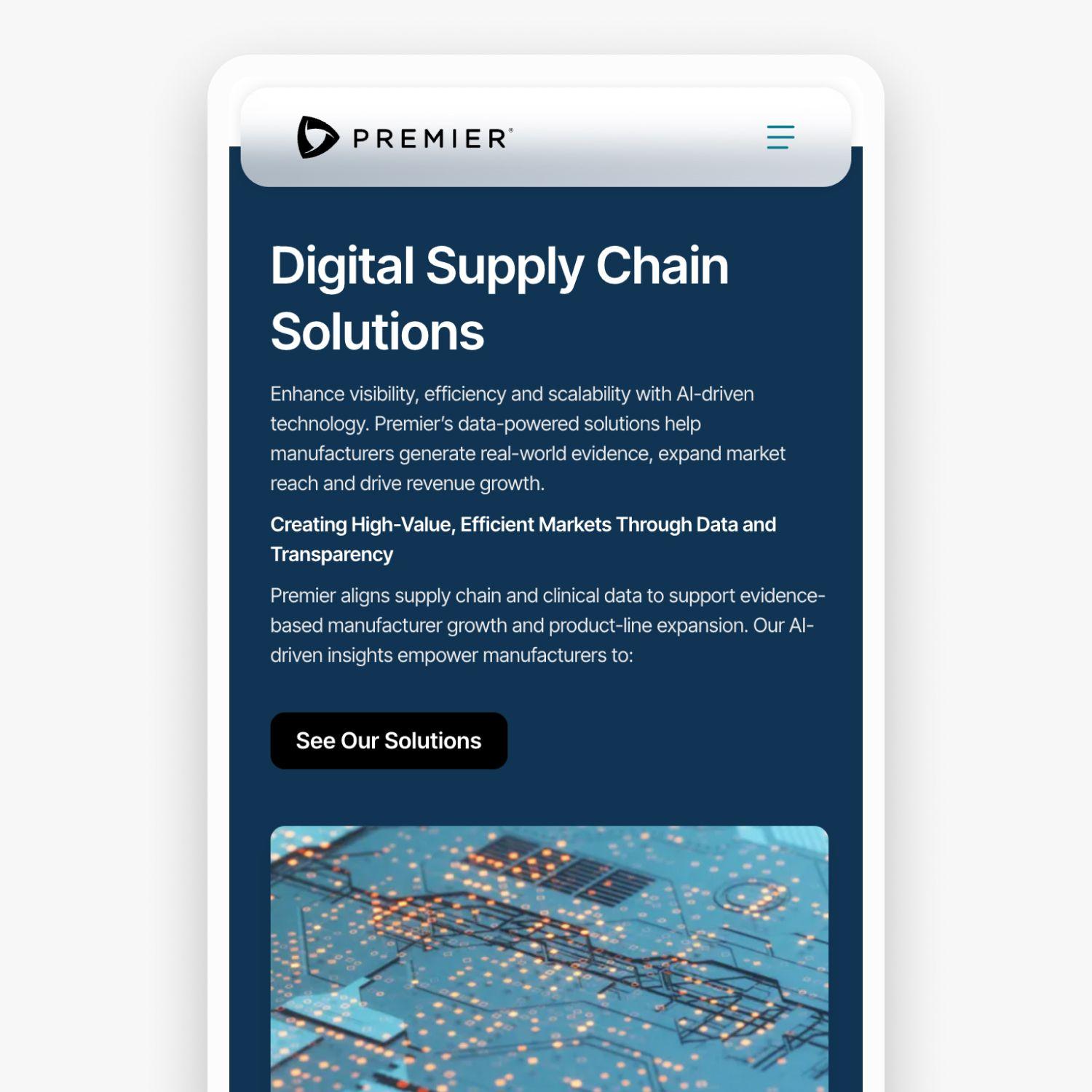 Premier home page mobile