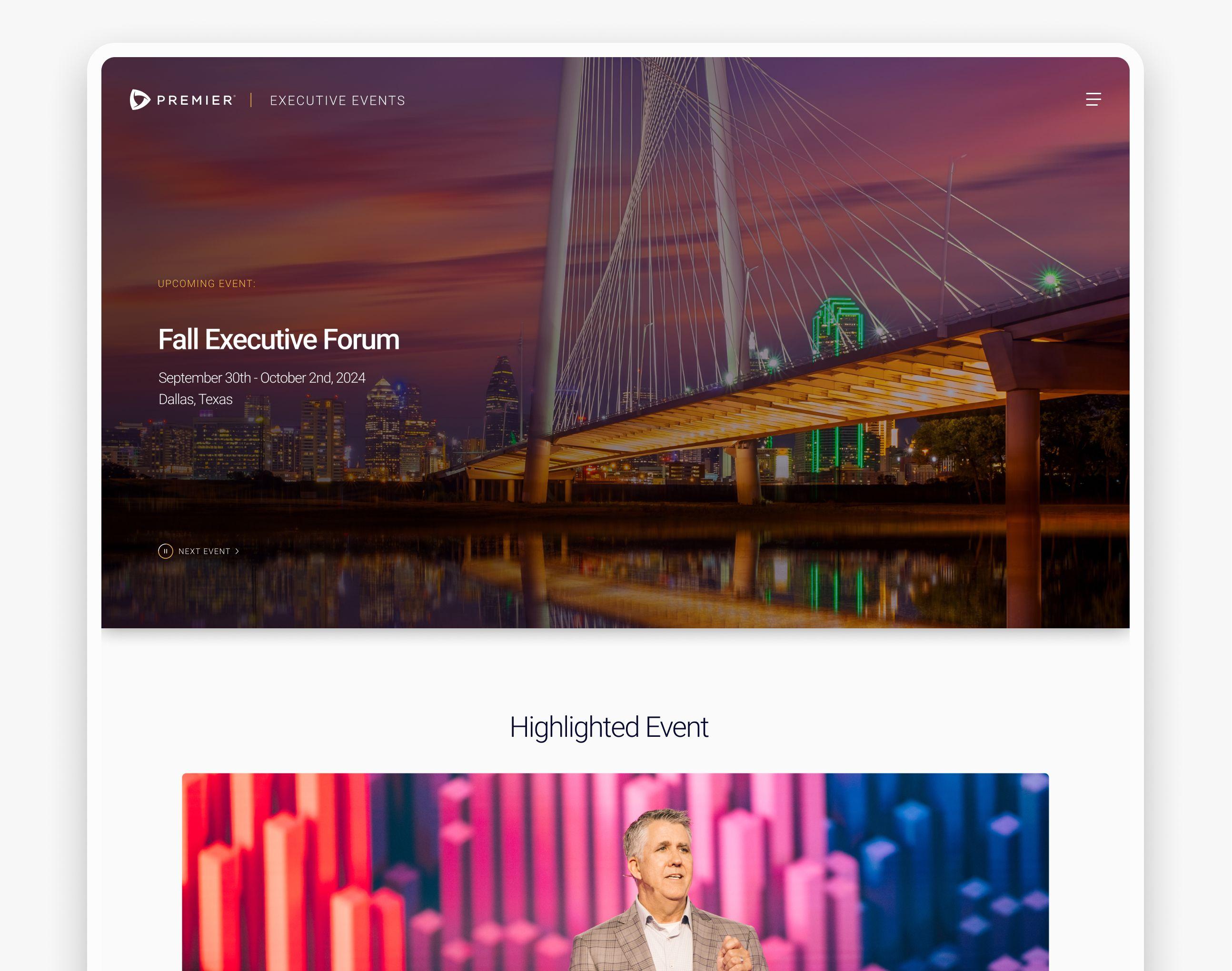 Executive Website Event Ecosystem