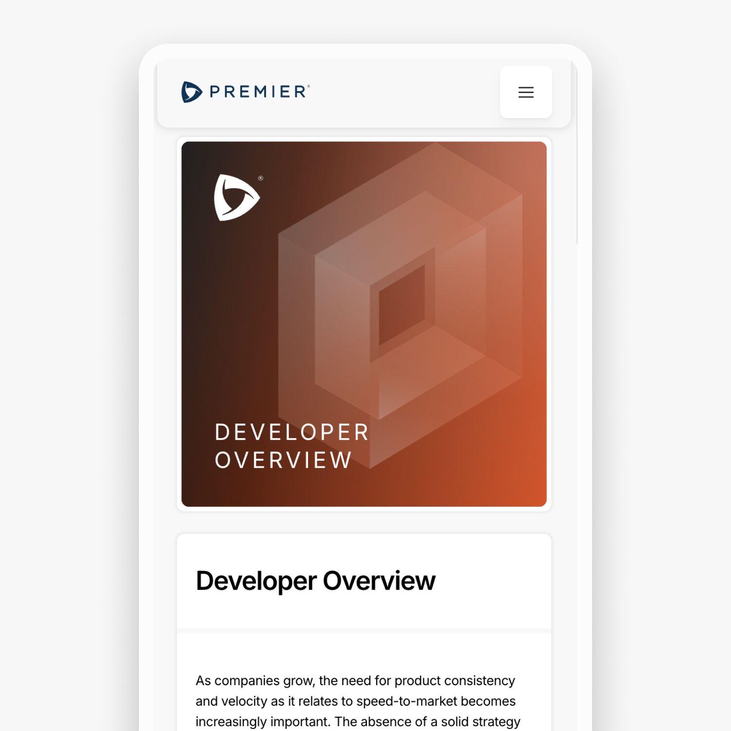 Premier Design System Website Mobile